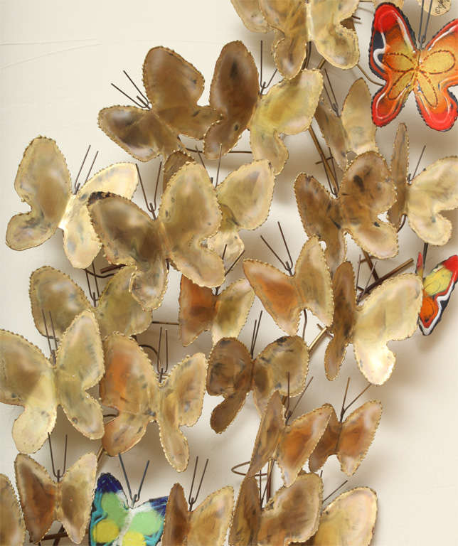 Lovely Large C. Jeré Butterfly Swarm Wall Sculpture 1