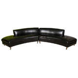 50's Sexy Glam Leather Sectional Sofa