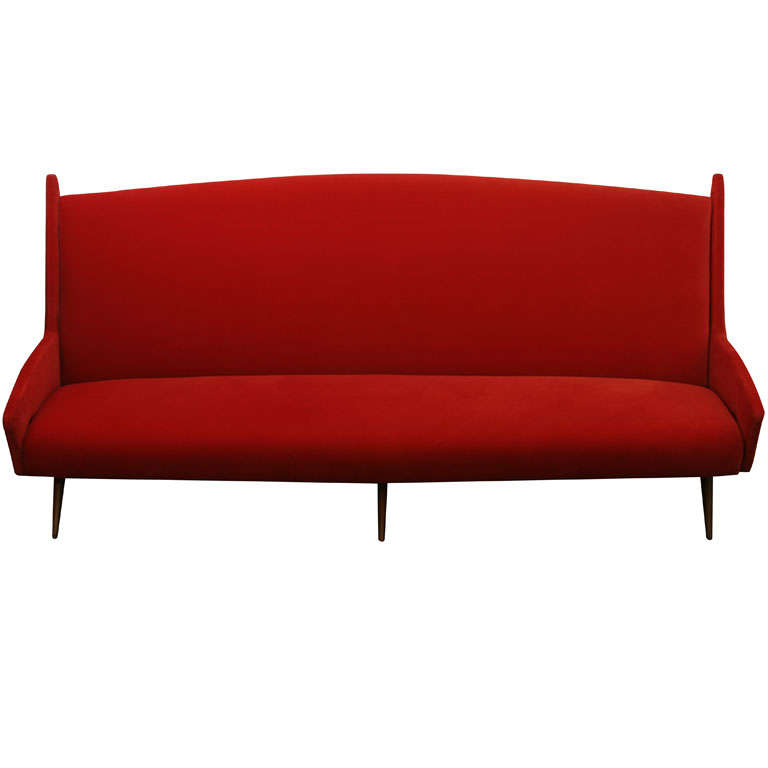 Over Scaled Mid-Century Italian Sofa For Sale