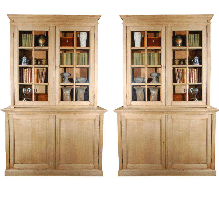 A Pair of French Bookcases with Glass Doors, Circa 1860