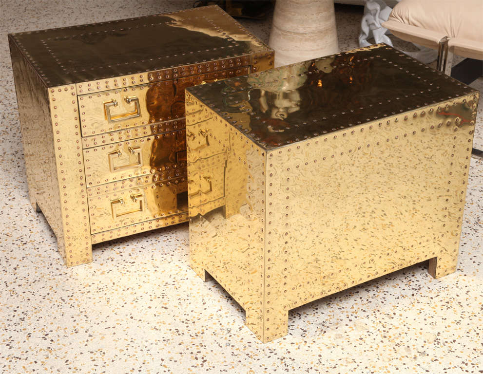 Pair of Sarreid Brass Chests 2