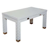 Superb and Substantial Floating White Lacquered Desk