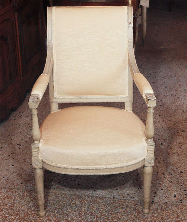 Pair Painted Directoire Style Fauteuils