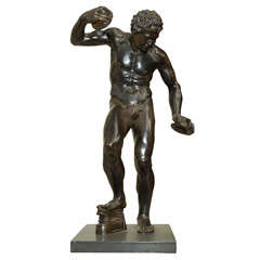 A Grand Tour Bronze of Dancing Faun of Pompeii