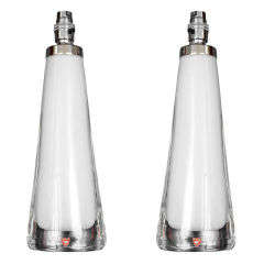 Orrefors : Pair of Carl Fagerlund Lamps