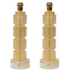 PAIR OF SEGUSO 'AVVENTURINA' LAMPS