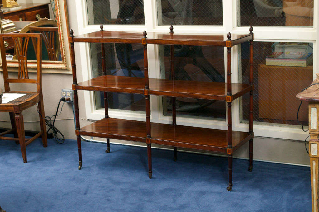 Regency Style Walnut Three-Tiered Server