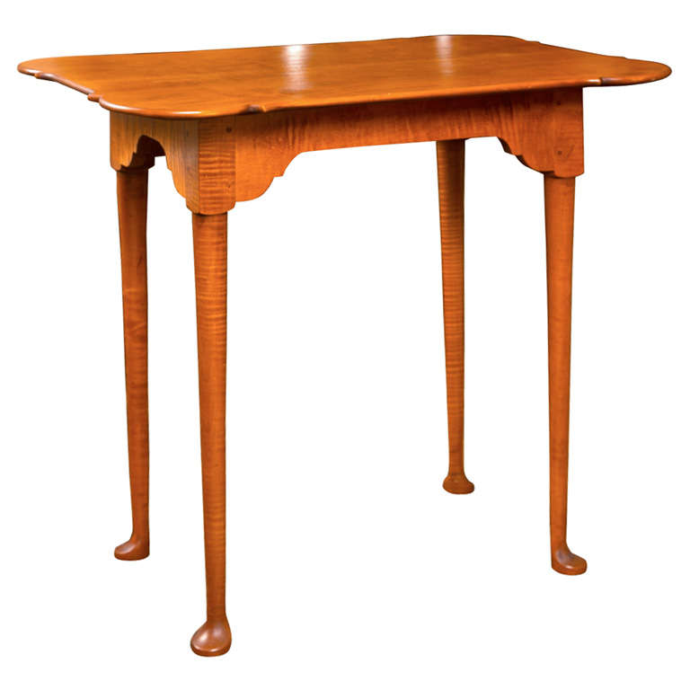 "Eldred Wheeler" Tiger Maple Tea Table
