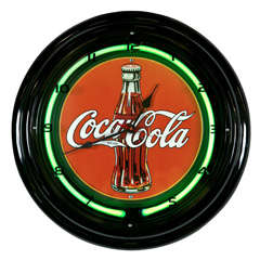 Lighted " Coca. Cola". Advertising. Clock