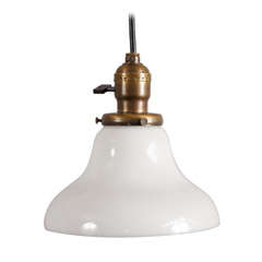 Milk Glass Bell Pendant Lamp