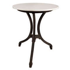 Cast Iron And Marble Glass Cafe Table
