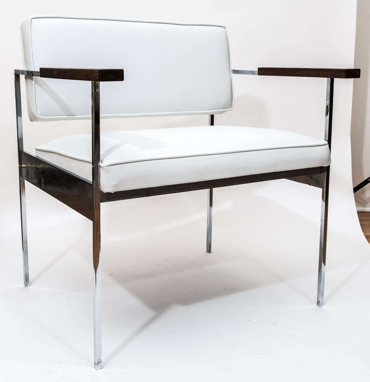 Pair of Polished Steel Retro Chairs