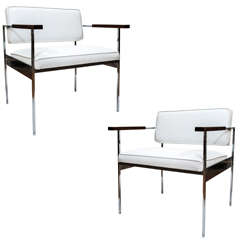 Pair of Polished Steel Retro Chairs