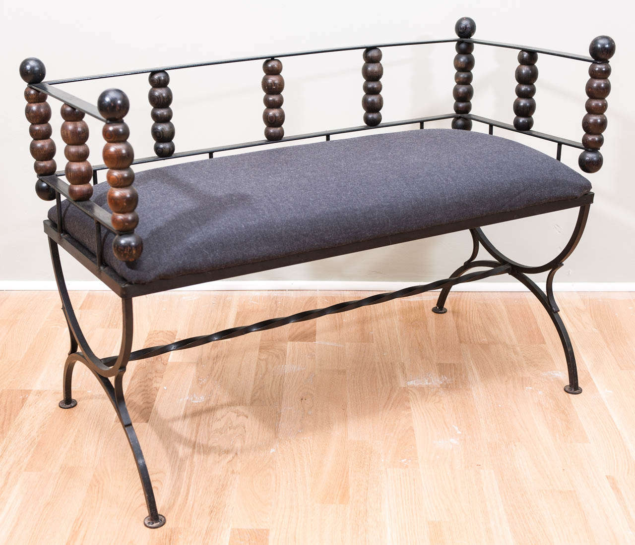 Vintage Wrought Iron Bench at 1stDibs