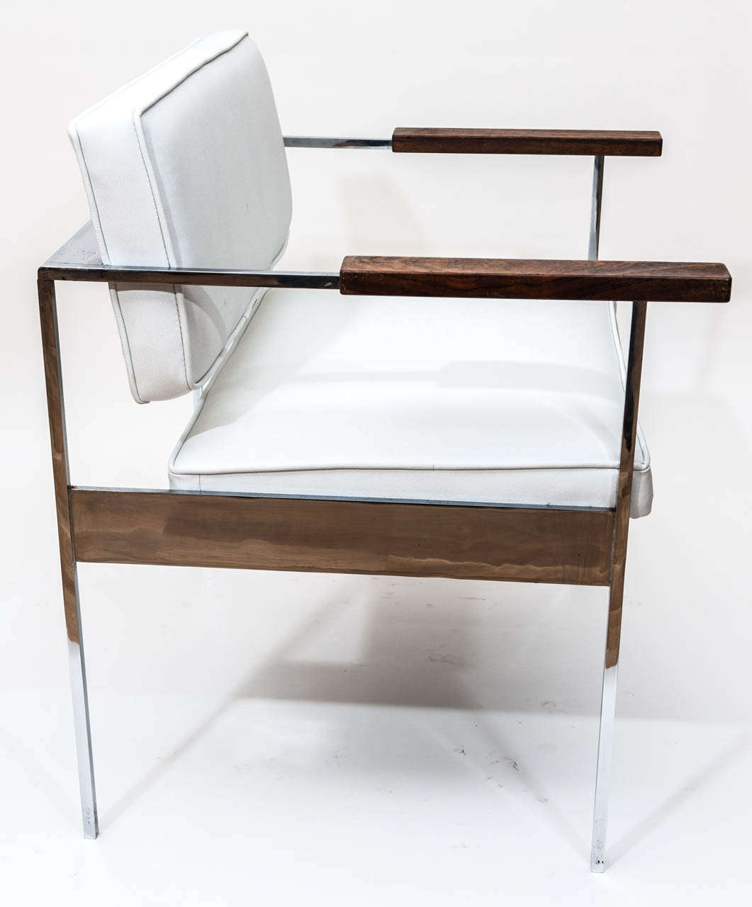 Pair of Polished Steel Retro Chairs at 1stdibs