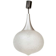 Midcentury Textured Glass Pendant