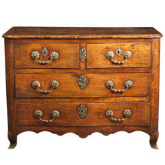 French Walnut Serpentine Front Commode, circa 1740