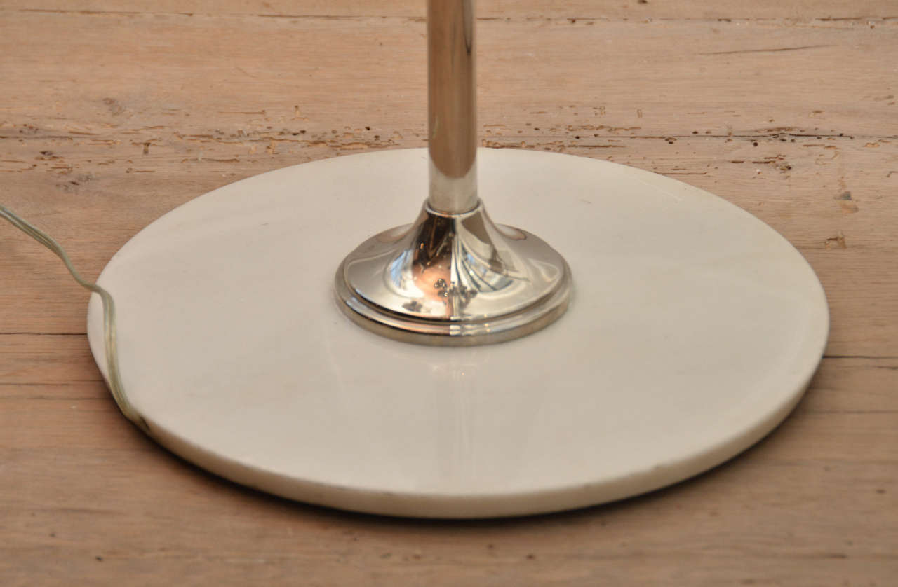 Mid-Century Modern 1960's Mid Century Italian Stilnovo Floor Lamp In Silver With Marble Base