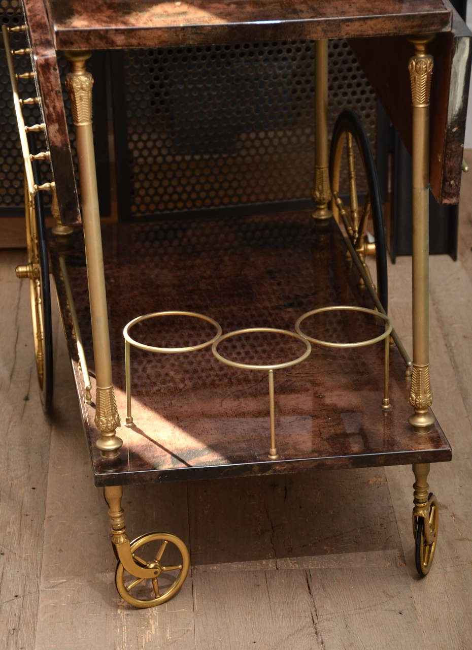 Mid-Century Italian Aldo Tura Bar Cart 1