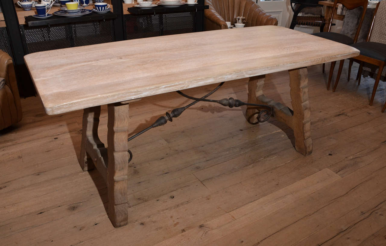 1950's Spanish Bleached Oak Table