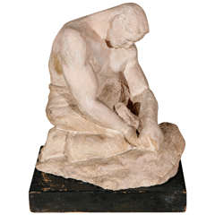 WPA Sculpture of Man in Thought 7