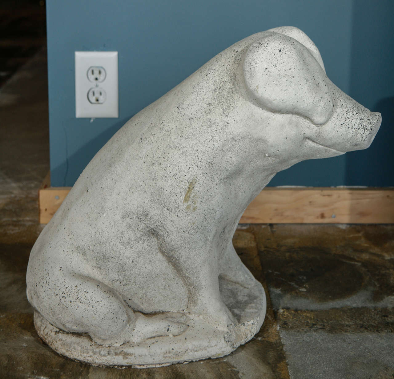 Cast Stone Pig Garden Ornament For Sale at 1stdibs