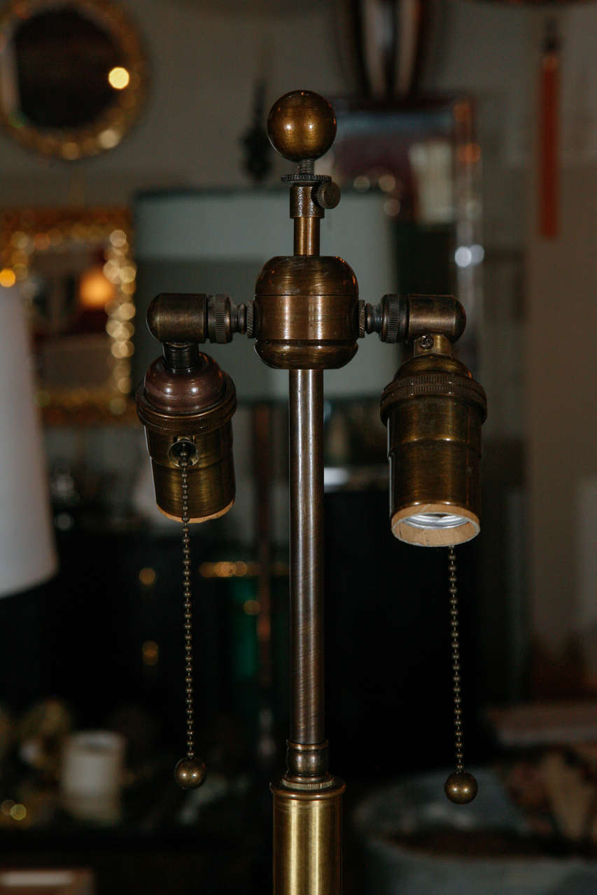 MidCentury German Table Lamp with Custom Shade For Sale at 1stdibs