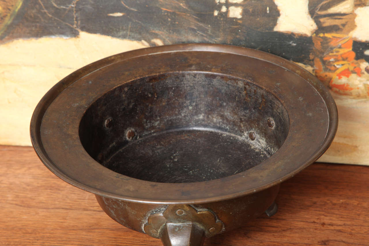 19th Century antique Korean bronze brazier hibachi For Sale