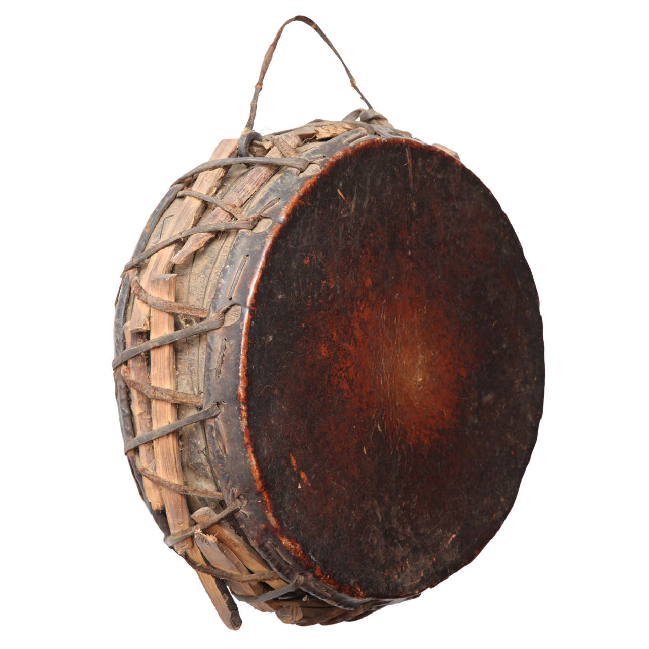 Antique Tribal Ritual Drum from Nepal For Sale