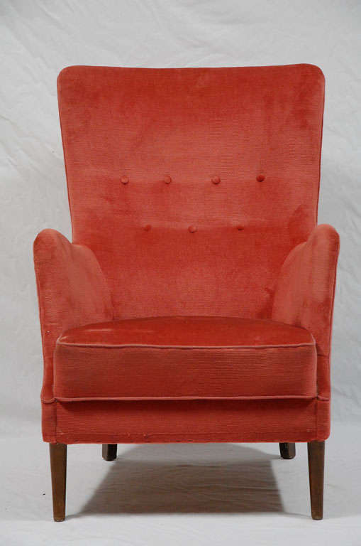 Beech Danish High Back Lounge Chair