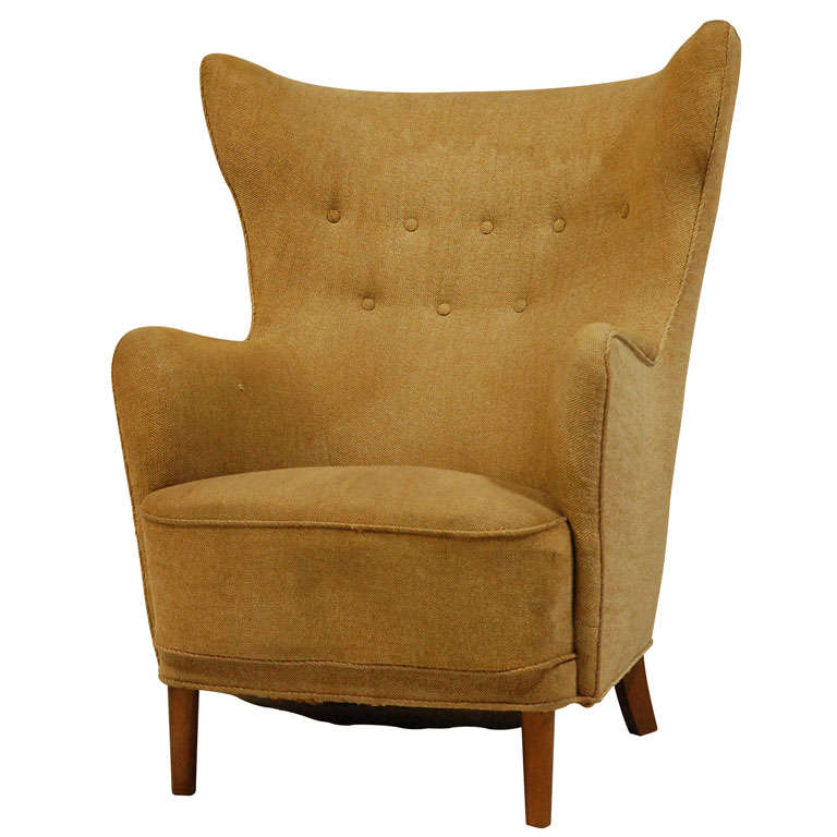 Danish High Back Lounge Chair