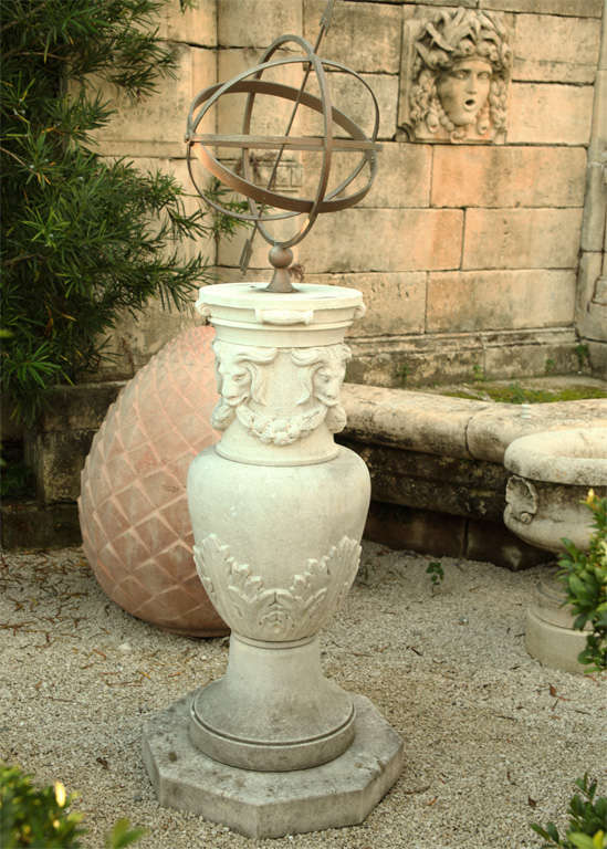 Swagged Pedestal with grotesque masks
