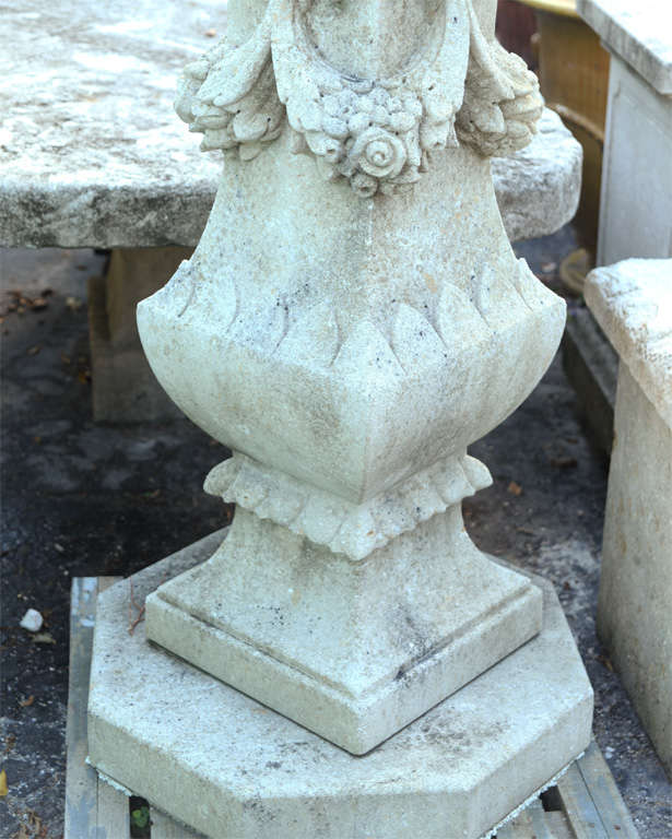 Italian Georgian Pedestal with Swags For Sale