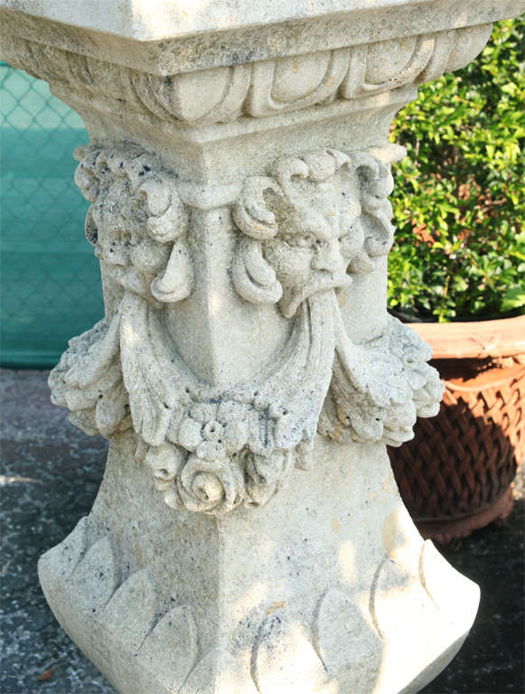 Georgian Pedestal with Swags For Sale 1