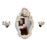 Shell Mirror with Sconces