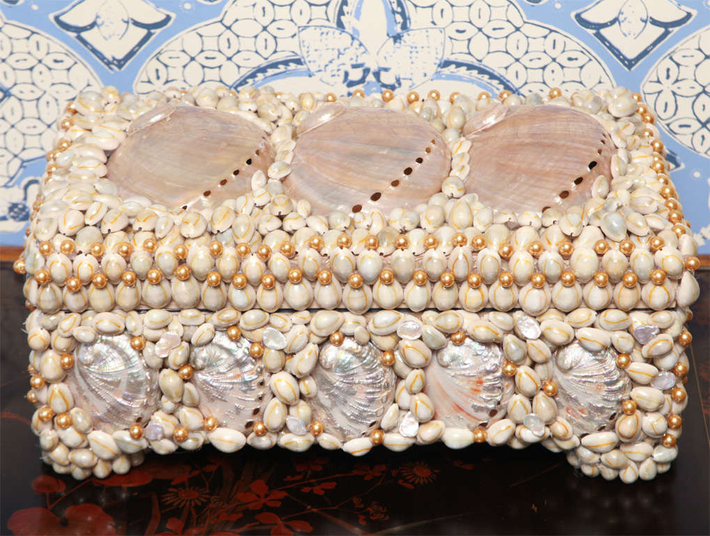 Beautiful jewelry box made of old shells