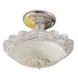 french deco chandelier frosted and clear glass