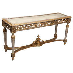 Hollywood Regency Carved Gilt Wood Console