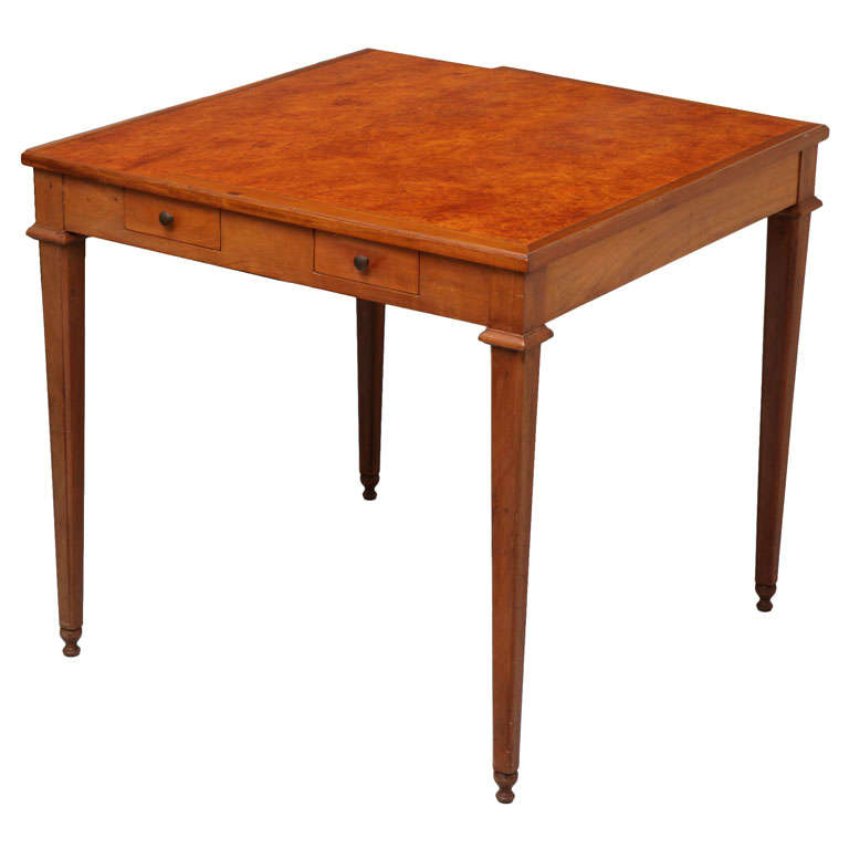 Baker Burlwood Game Table at 1stDibs
