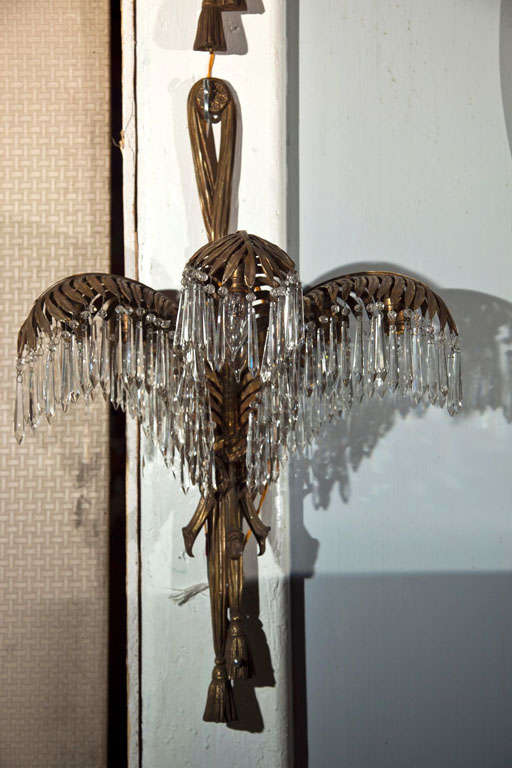 Set of 4 Bronze Palm Wall Sconces