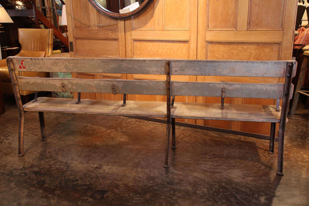 Mid-20th Century Antique English Colonial Rail Station Bench