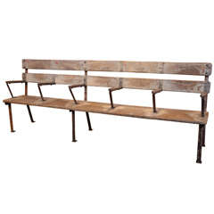 Antique English Colonial Rail Station Bench
