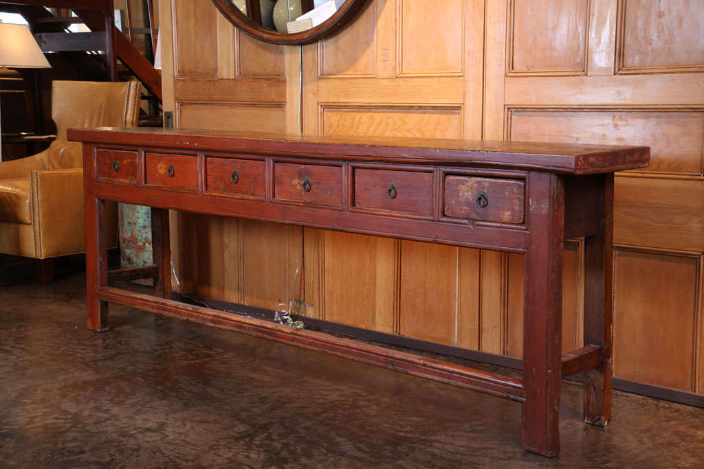 Antique Six Drawer Sofa Table