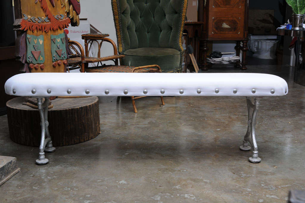 American Pair of Studded Benches