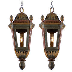 Pair of Painted Venetian Lanterns
