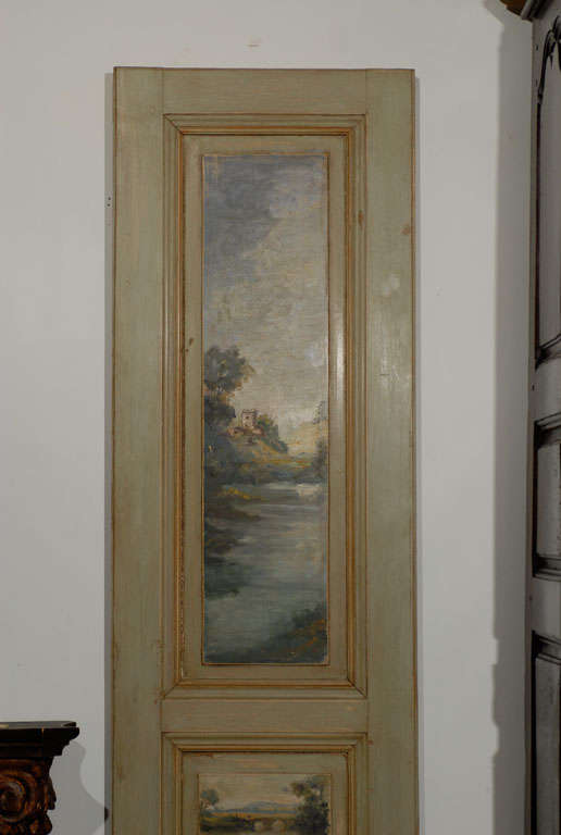 19th Century Pair of Painted French Panels