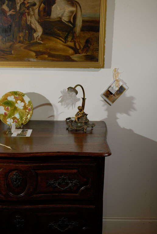 Doré Lamp with Cherub Base and Glass Globe