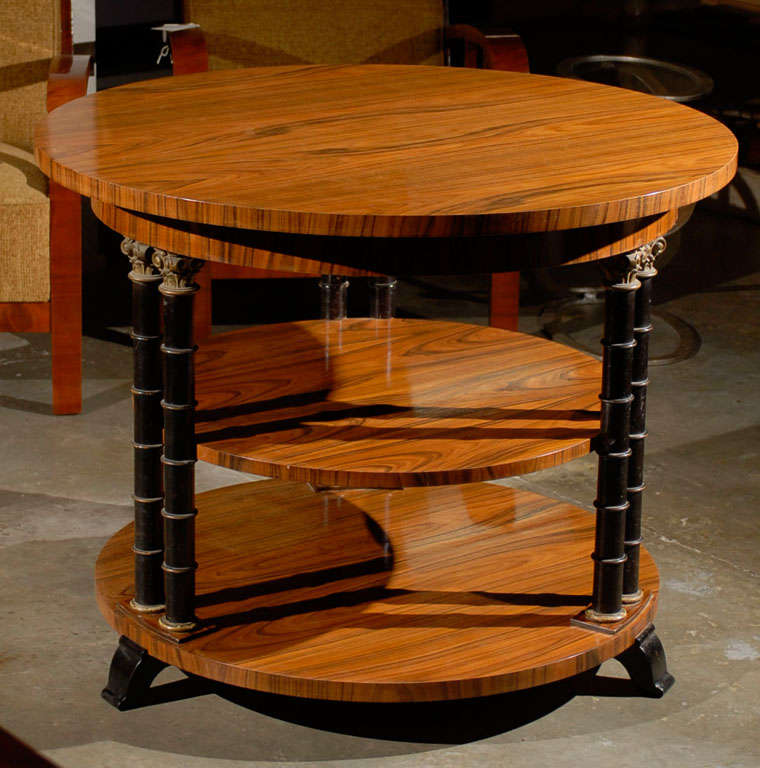 Round Table with 2 shelves