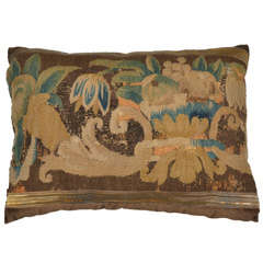 18th C. Floral Tapestry Fragment Pillow 18th C. Floral Tapestry Fragment Pillow