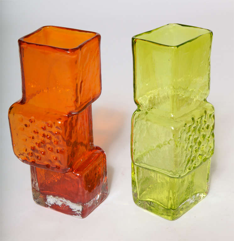 English Drunken Bricklayer Vases by Geoffrey Baxter